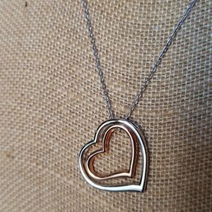 Sterling silver 925 double heart necklace